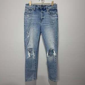 Eunina Tobi Super High Rise Distressed Mom Jean Crop Size 3